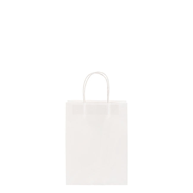 Kraft Paper Bag Shopper Mini White Pack 10 (140Wx75Gx165mmH)