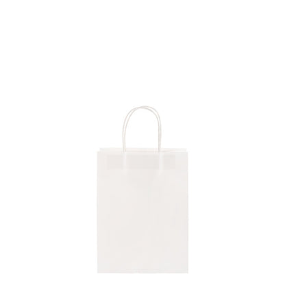 Kraft Paper Bag Shopper Mini White Pack 10 (140Wx75Gx165mmH)