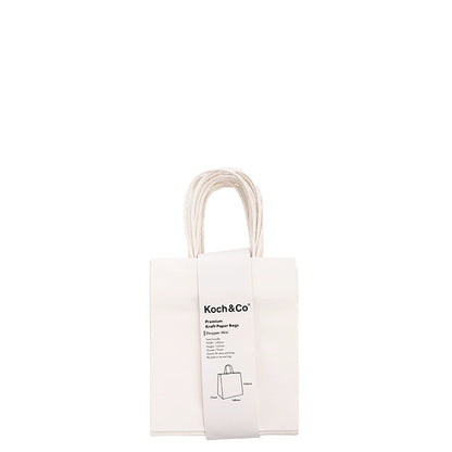 Kraft Paper Bag Shopper Mini White Pack 10 (140Wx75Gx165mmH)