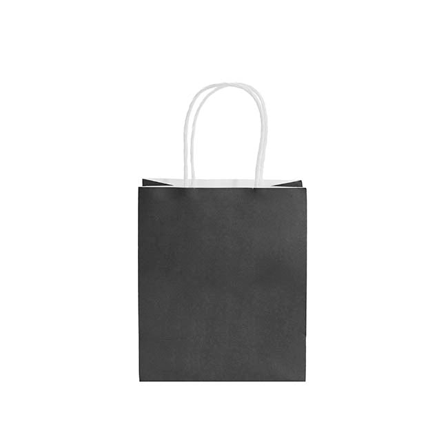 Kraft Paper Bag Shopper Small Black Pk10 (180Wx85Gx215mmH)