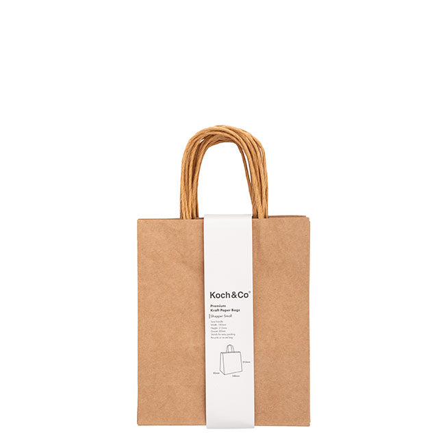 Kraft Paper Bag Shopper Small Brown Pk10 (180Wx85Gx215mmH)