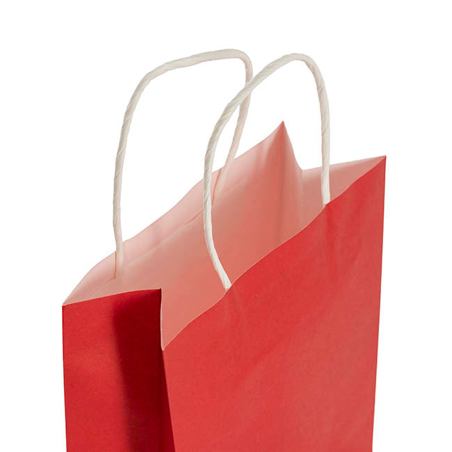 Kraft Paper Bag Shopper Small Red Pk10 (180Wx85Gx215mmH)