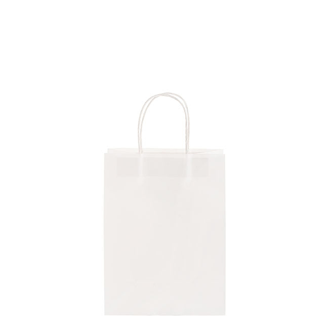 Kraft Paper Bag Shopper Small White Pk10 (180Wx85Gx215mmH)