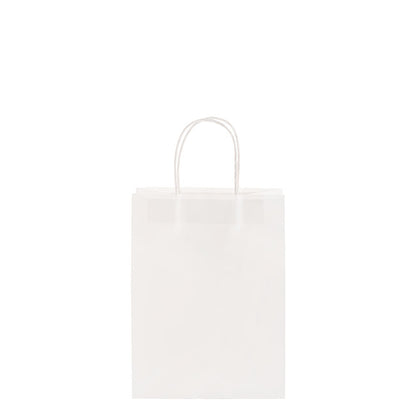 Kraft Paper Bag Shopper Small White Pk10 (180Wx85Gx215mmH)