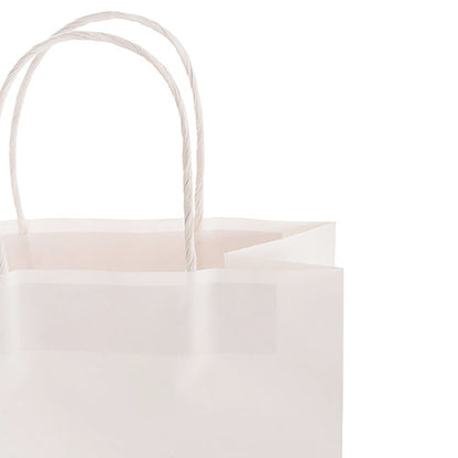 Kraft Paper Bag Shopper Small White Pk10 (180Wx85Gx215mmH)