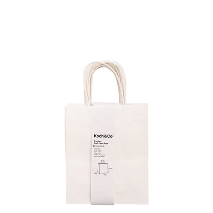 Kraft Paper Bag Shopper Small White Pk10 (180Wx85Gx215mmH)
