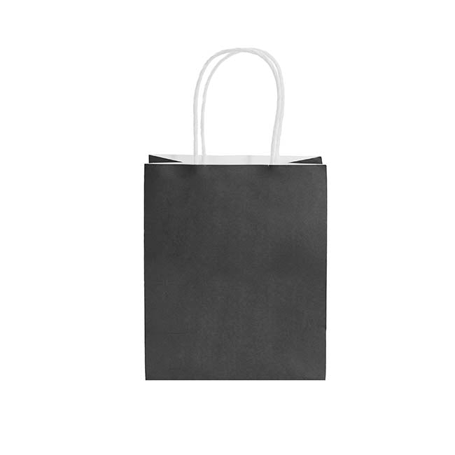 Kraft Paper Bag Shopper Medium Black Pk10 (205Wx110Gx275mmH)