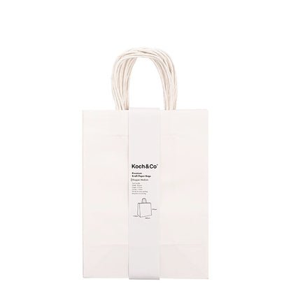 Kraft Paper Bag Shopper Medium White Pk10 (205Wx110Gx275mmH)