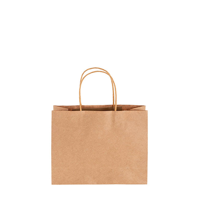 Kraft Paper Bag Boutique Med Brown Pk10 (220Wx80Gx180mmH)
