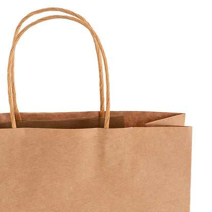 Kraft Paper Bag Boutique Med Brown Pk10 (220Wx80Gx180mmH)