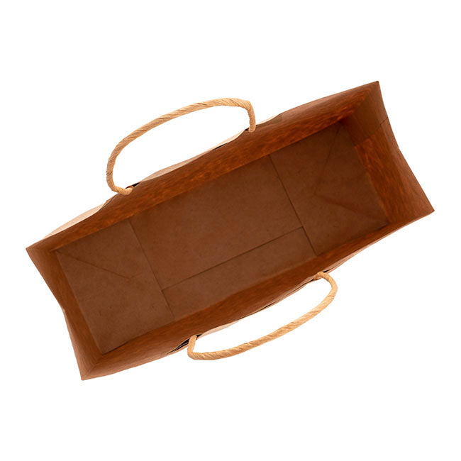 Kraft Paper Bag Boutique Med Brown Pk10 (220Wx80Gx180mmH)