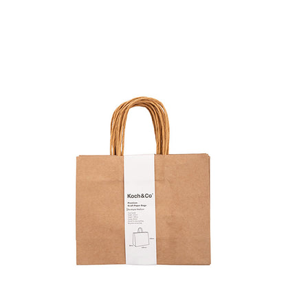 Kraft Paper Bag Boutique Med Brown Pk10 (220Wx80Gx180mmH)