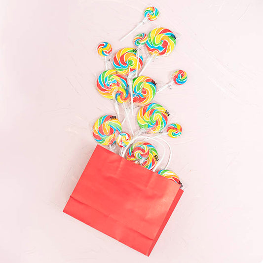 Kraft Paper Bag Boutique Med Red Pk10 (220Wx80Gx180mmH)