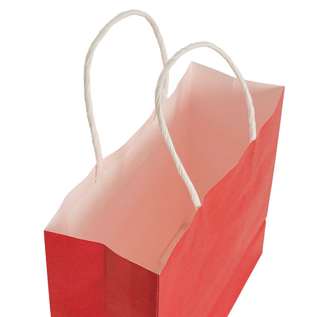 Kraft Paper Bag Boutique Med Red Pk10 (220Wx80Gx180mmH)