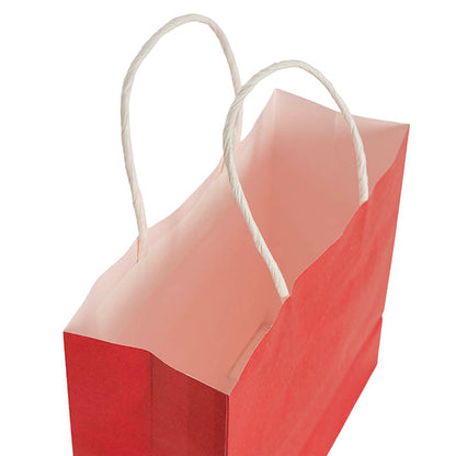 Kraft Paper Bag Boutique Med Red Pk10 (220Wx80Gx180mmH)