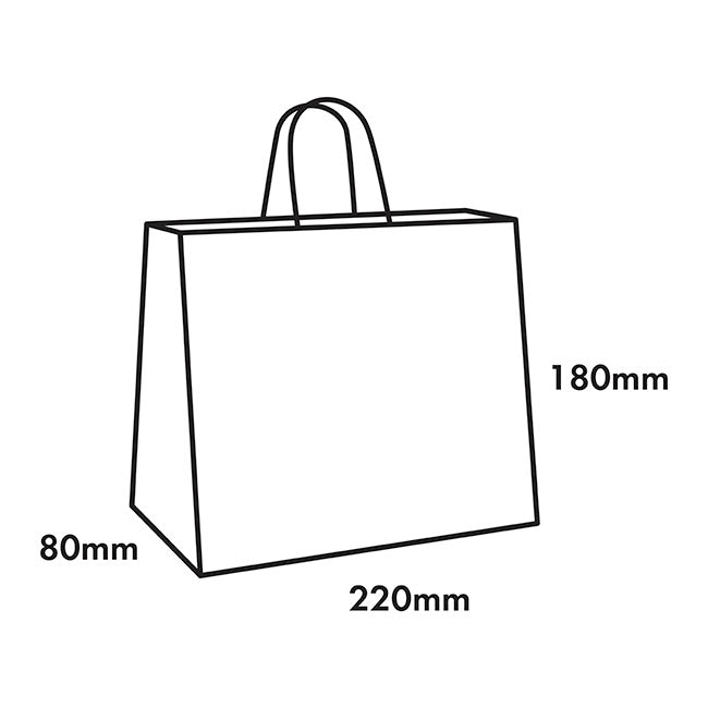 Kraft Paper Bag Boutique Med White Pk10 (220Wx80Gx180mmH)
