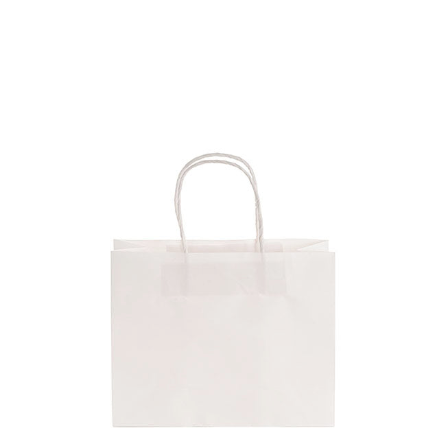 Kraft Paper Bag Boutique Med White Pk10 (220Wx80Gx180mmH)
