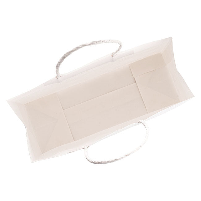 Kraft Paper Bag Boutique Med White Pk10 (220Wx80Gx180mmH)