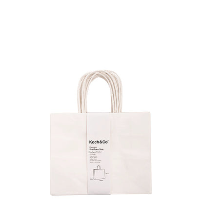 Kraft Paper Bag Boutique Med White Pk10 (220Wx80Gx180mmH)