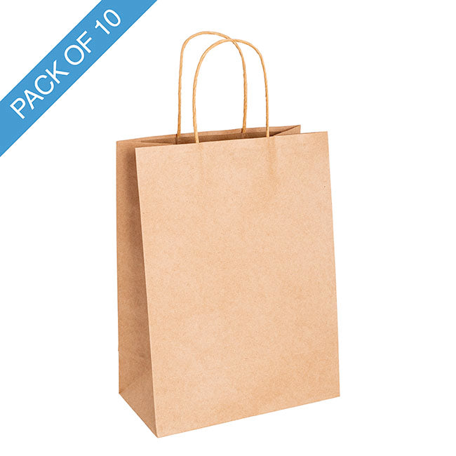 Kraft Paper Bag Shopper XL Brown Pk10 (320Wx110Gx420mmH)