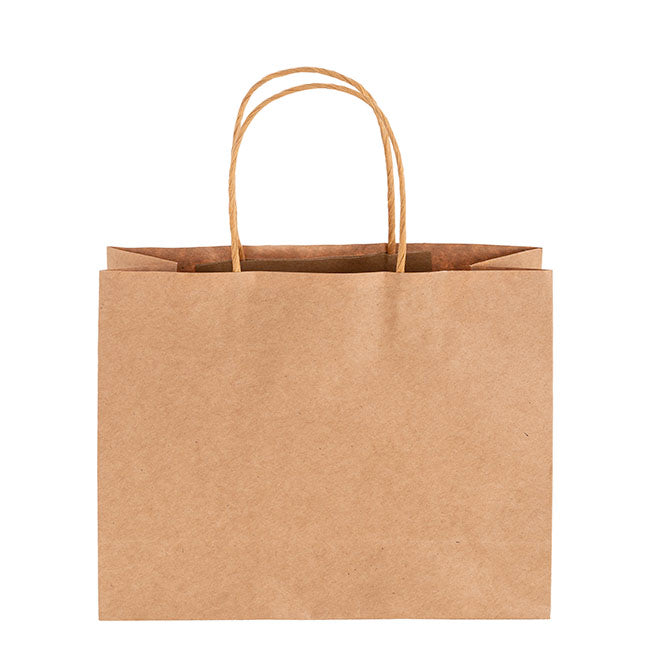Kraft Paper Bag Boutique Jumbo Brown Pk10 (450Wx100Gx350mmH)