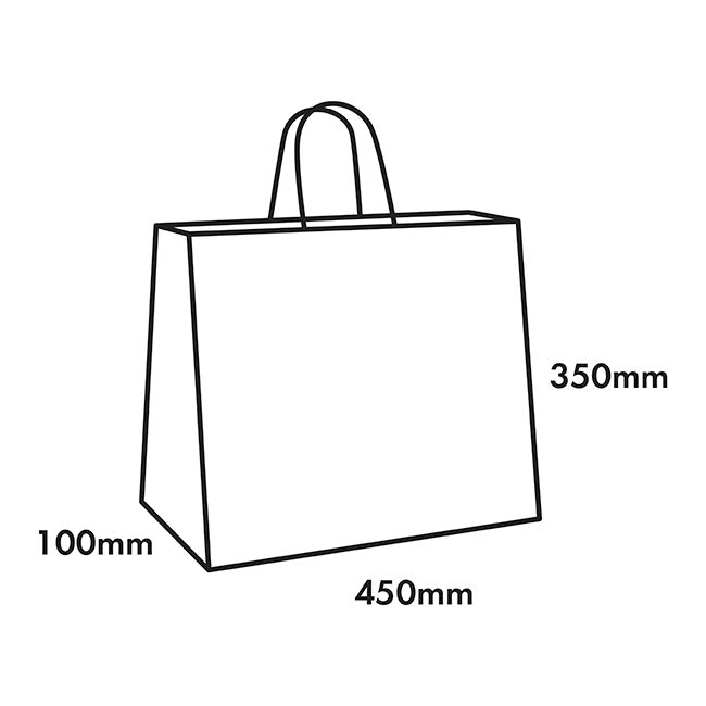Kraft Paper Bag Boutique Jumbo White Pk10 (450Wx100Gx350mmH)