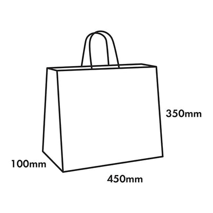 Kraft Paper Bag Boutique Jumbo White Pk10 (450Wx100Gx350mmH)