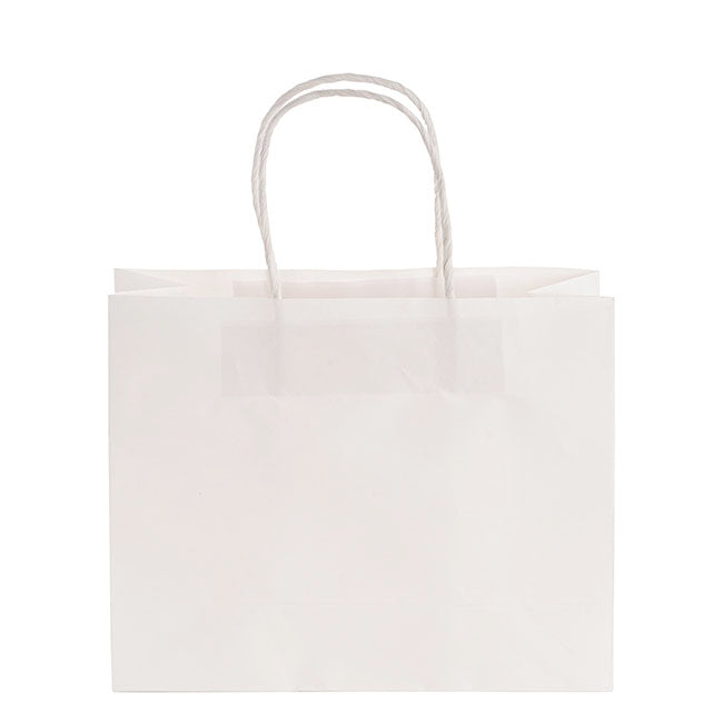 Kraft Paper Bag Boutique Jumbo White Pk10 (450Wx100Gx350mmH)