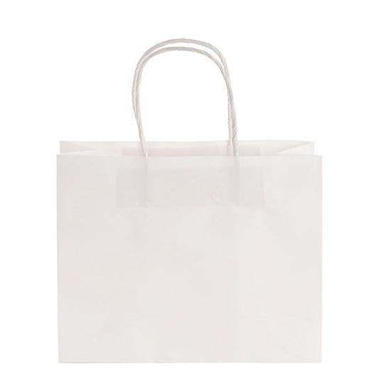 Kraft Paper Bag Boutique Jumbo White Pk10 (450Wx100Gx350mmH)