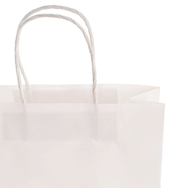 Kraft Paper Bag Boutique Jumbo White Pk10 (450Wx100Gx350mmH)