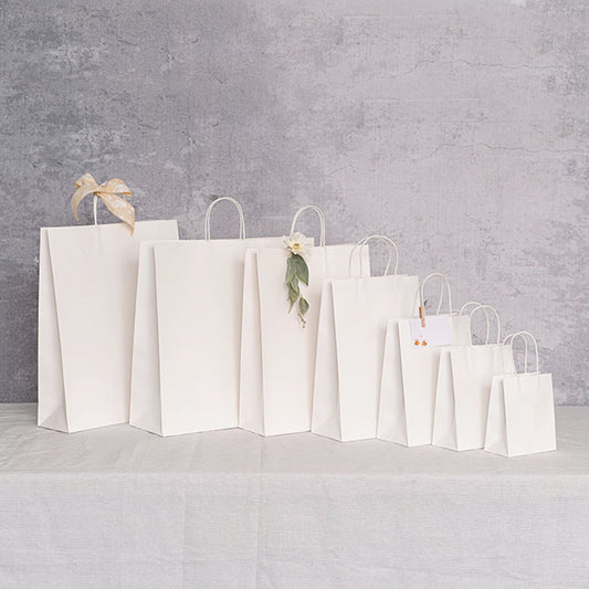 Kraft Paper Bag Shopper Giant White Pk10 (450Wx150Gx430mmH)