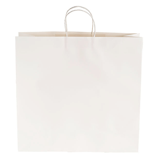 Kraft Paper Bag Shopper Giant White Pk10 (450Wx150Gx430mmH)