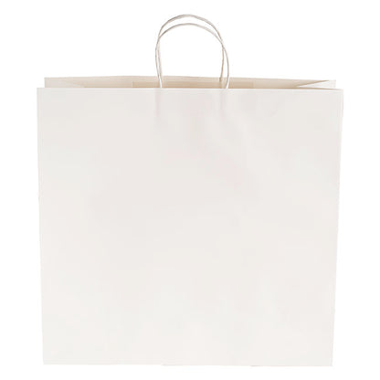 Kraft Paper Bag Shopper Giant White Pk10 (450Wx150Gx430mmH)