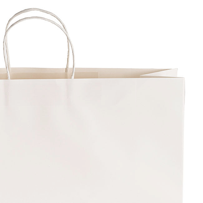 Kraft Paper Bag Shopper Giant White Pk10 (450Wx150Gx430mmH)