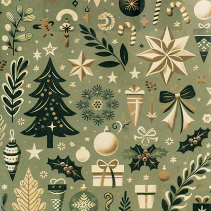Kraft Paper Bag Small Holiday Grove Gr Pk10(180Wx85Gx215mmH)