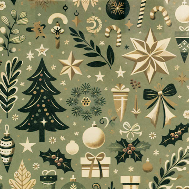 Kraft Paper Bag Med Holiday Grove Gr Pk10 (205Wx110Gx275mmH)