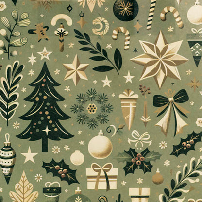 Kraft Paper Bag Med Holiday Grove Gr Pk10 (205Wx110Gx275mmH)