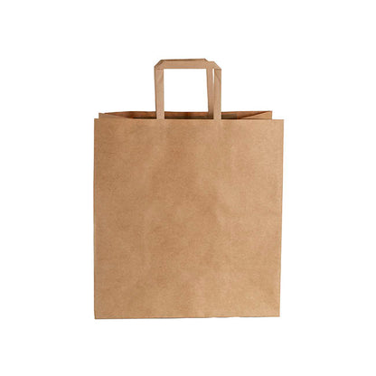 Kraft Bag Grocery Flat Handle Brown Pk10 (320Wx175Gx340mmH)