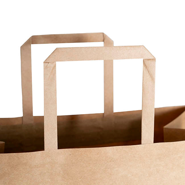Kraft Bag Grocery Flat Handle Brown Pk10 (320Wx175Gx340mmH)