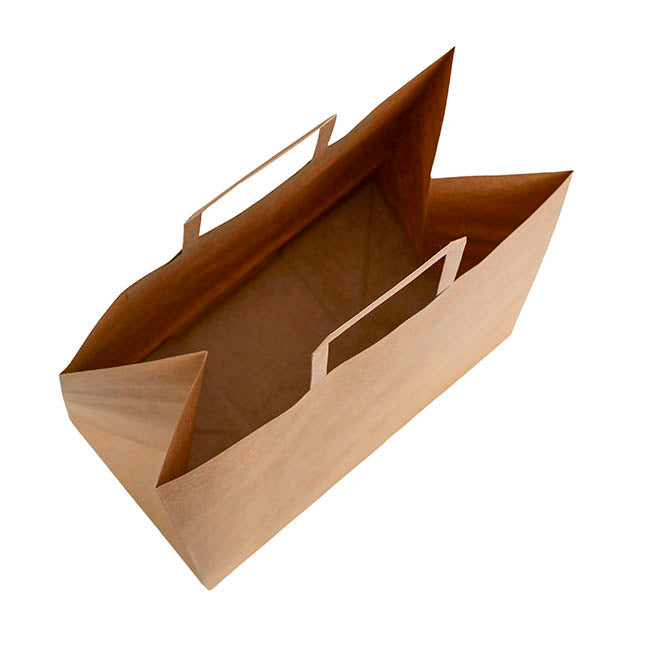 Kraft Bag Grocery Flat Handle Brown Pk10 (320Wx175Gx340mmH)