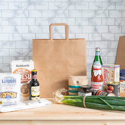 Kraft Bag Grocery Flat Handle Brown Pk10 (320Wx175Gx340mmH)