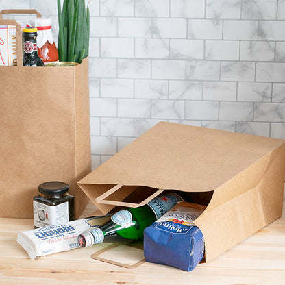 Kraft Bag Grocery Flat Handle Brown Pk10 (320Wx175Gx340mmH)