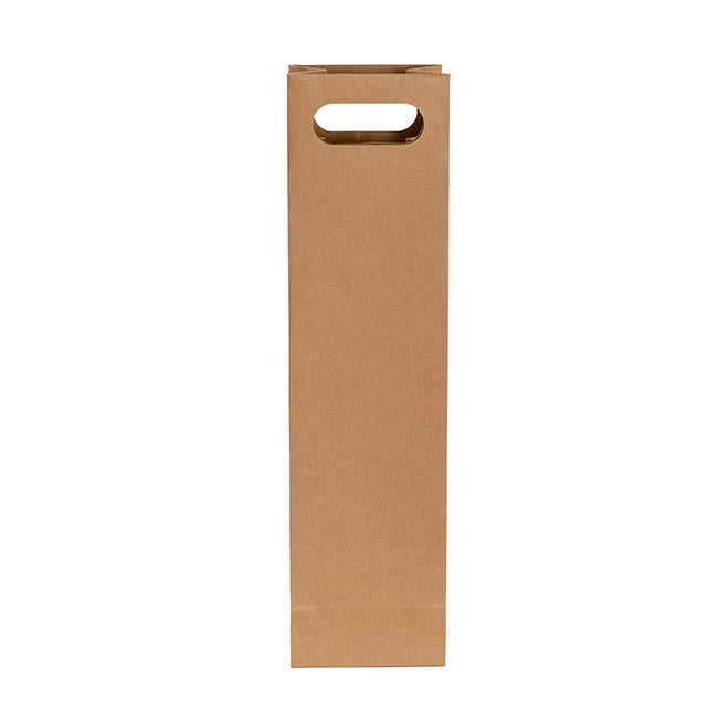 Wine Bag Single Bottle Kraft Pack 5 Brown (11Wx9Gx42cmH)