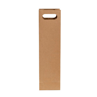 Wine Bag Single Bottle Kraft Pack 5 Brown (11Wx9Gx42cmH)