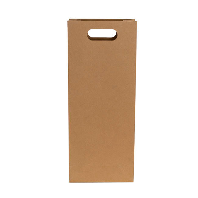Two Bottle Kraft Wine Bag Pack 5 Brown (17Wx9Gx42cmH)