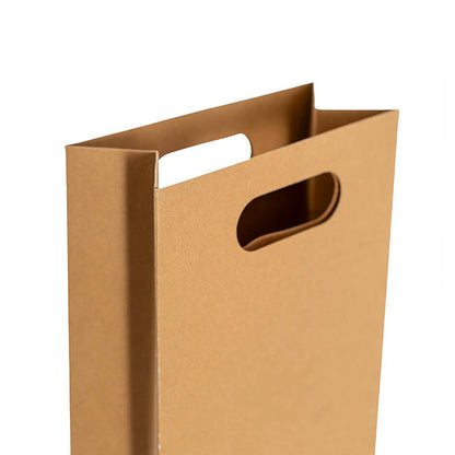 Two Bottle Kraft Wine Bag Pack 5 Brown (17Wx9Gx42cmH)