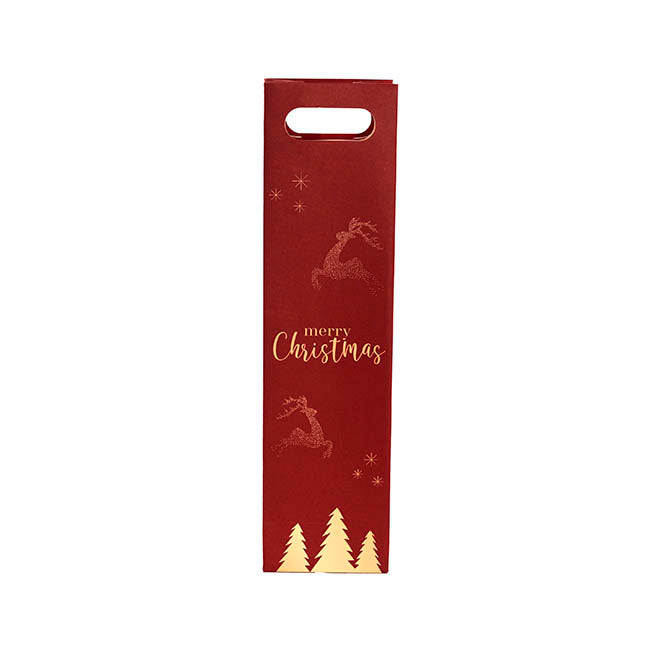 Wine Bag Single Bottle Reindeer Red Pack 5 (11Wx9Gx42cmH)