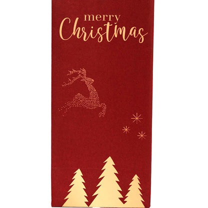 Wine Bag Single Bottle Reindeer Red Pack 5 (11Wx9Gx42cmH)