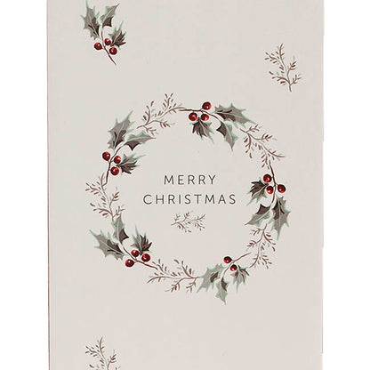 Wine Bag Single Bottle Xmas Wreath White Pk5 (11Wx9Gx42cmH)