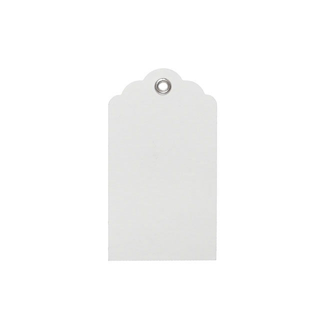Hanging Gift Tags Scallop White Pack 20(5x9cmH)